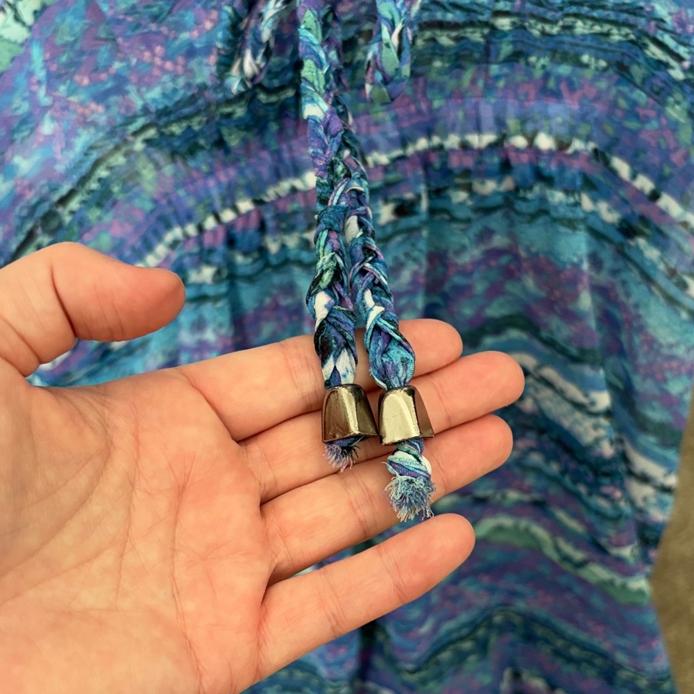 Badgley Mischka Blue and Purple Patterned Tunic Top/Cover up - Picture 5 of 6